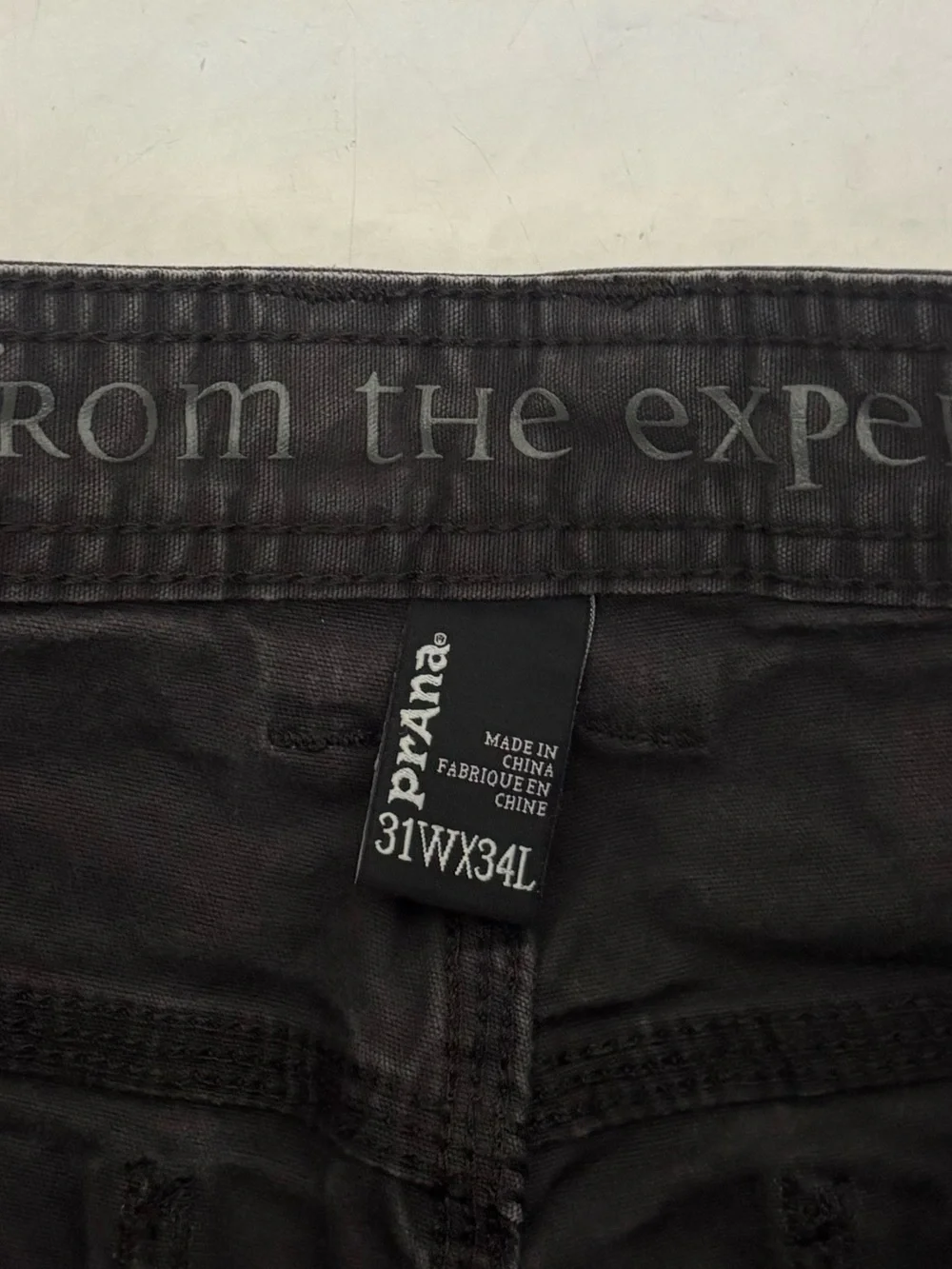 Prana Size 31 Gray Straight Leg Carpenter Jeans Western Outdoor Hiking Travel